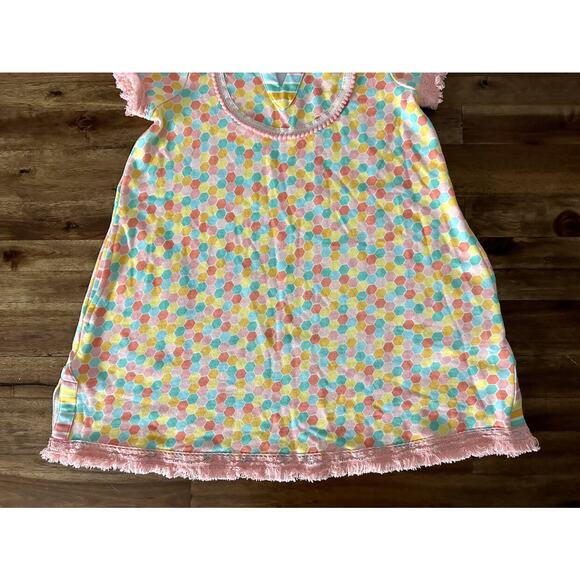 NEW Matilda Jane Dream Chasers Dots On Dots Yellow Pink Swim Fringe Cover Up 10 - Picture 3 of 6